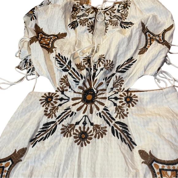 Free People NWT Sardinia Cut-out Detail Mini Dress In Ivory-white - Picture 15 of 15